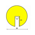 Elastyczny profil ochronny czarno - żółty typu B+ - 1 m