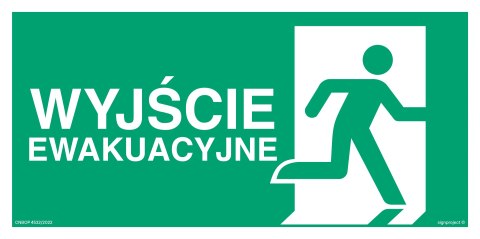 Znak AC129 Wyjście ewakuacyjne w prawo, 200x100 mm, TS - Płyta TD fotoluminescencyjna