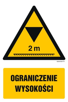 Znak GF018 Ograniczenie wysokości, 100x150 mm, PS - Płyta 1 mm fotoluminescencyjna