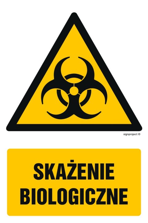 Znak GF023 Skażenie biologiczne, 100x150 mm, FN - Folia samoprzylepna