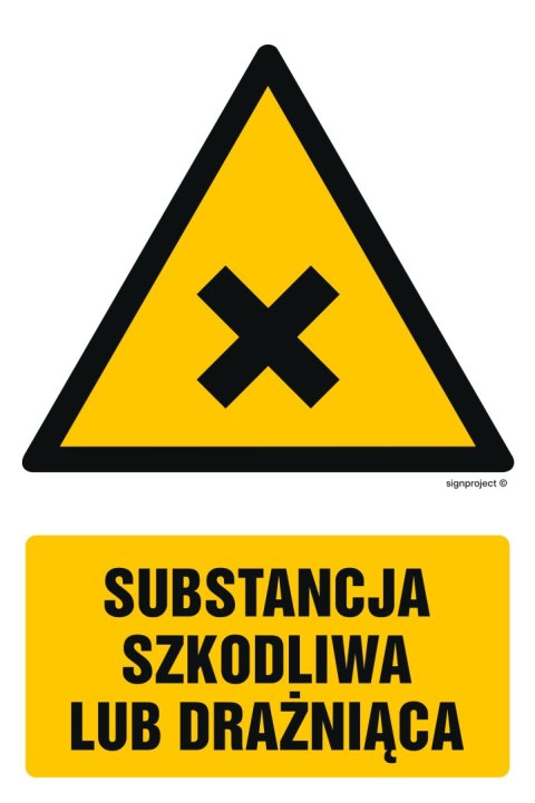 Znak GF026 Substancja szkodliwa lub drażniąca, 100x150 mm, FN - Folia samoprzylepna