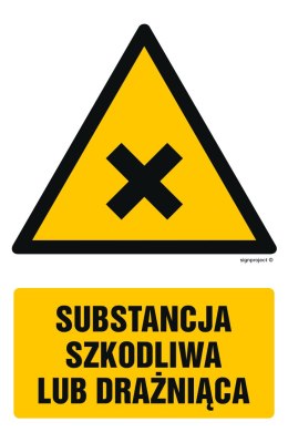 Znak GF026 Substancja szkodliwa lub drażniąca, 100x150 mm, PN - Płyta 1 mm