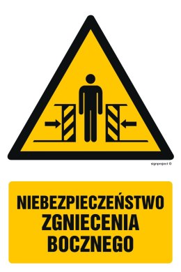 Znak GF031 Niebezpieczeństwo zgniecenia bocznego, 100x150 mm, PS - Płyta 1 mm fotoluminescencyjna