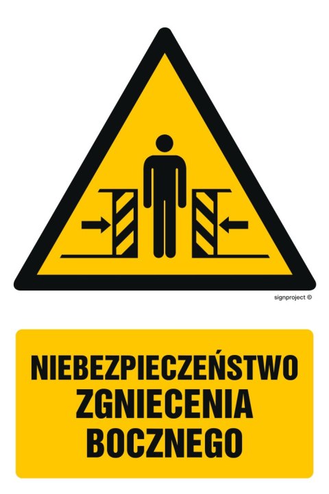 Znak GF031 Niebezpieczeństwo zgniecenia bocznego, 200x300 mm, TS - Płyta TD fotoluminescencyjna