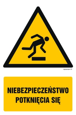 Znak GF035 Niebezpieczeństwo potknięcia się, 150x225 mm, TS - Płyta TD fotoluminescencyjna