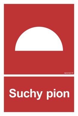 Znak BB006 Suchy pion, 100x148 mm, PS - Płyta 1 mm fotoluminescencyjna