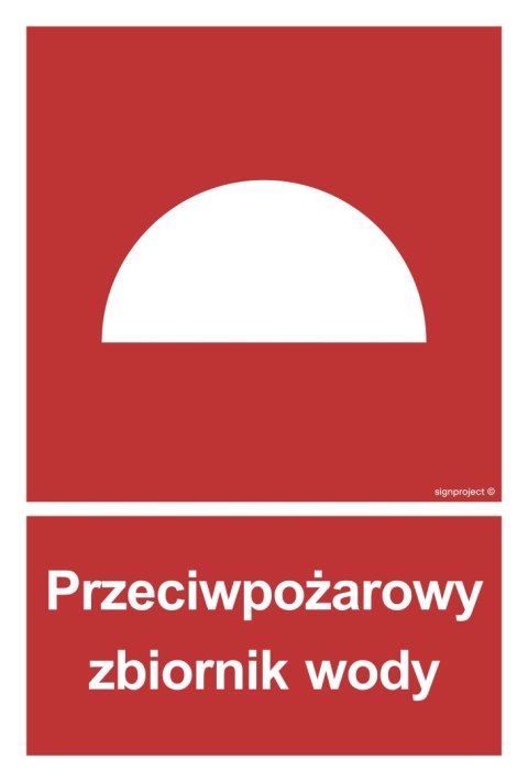 Znak BB007 Przeciwpożarowy zbiornik wody, 100x148 mm, FN - Folia samoprzylepna