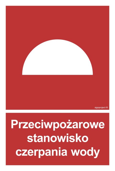 Znak BB008 Przeciwpożarowe stanowisko czerpania wody, 150x222 mm, PS - Płyta 1 mm fotoluminescencyjna