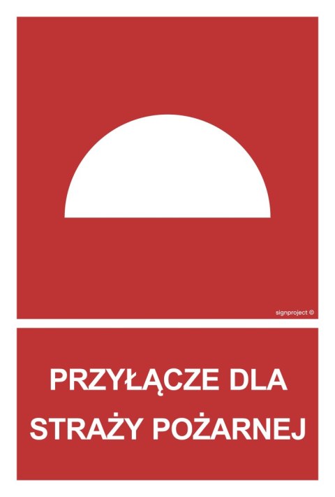 Znak BB023 Przyłącze dla straży pożarnej, 100x148 mm, FN - Folia samoprzylepna