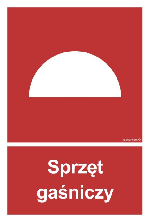 Znak BC005 Sprzęt gaśniczy, 250x370 mm, PN - Płyta 1 mm