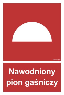 Znak BC046 Nawodniony pion gaśniczy, 250x370 mm, PS - Płyta 1 mm fotoluminescencyjna