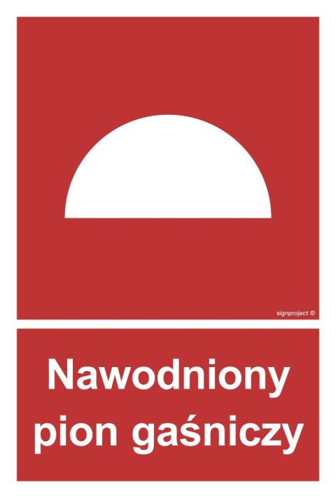 Znak BC046 Nawodniony pion gaśniczy, 250x370 mm, TS - Płyta TD fotoluminescencyjna