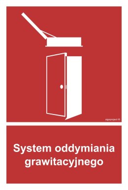 Znak BC059 System oddymiania grawitacyjnego, 350x518 mm, FS - Folia samoprzylepna fotoluminescencyjna