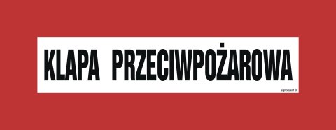 Znak BC116 Klapa przeciwpożarowa, 540x210 mm, PN - Płyta 1 mm