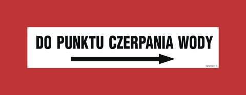 Znak BC119 Do punktu czerpania wody w prawo, 360x140 mm, FN - Folia samoprzylepna