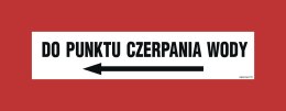 Znak BC120 Do punktu czerpania wody w lewo, 360x140 mm, FN - Folia samoprzylepna