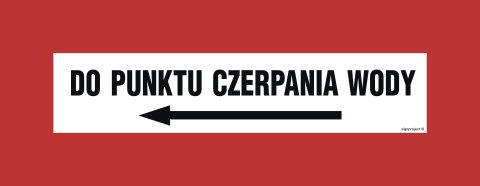 Znak BC120 Do punktu czerpania wody w lewo, 360x140 mm, PS - Płyta 1 mm fotoluminescencyjna