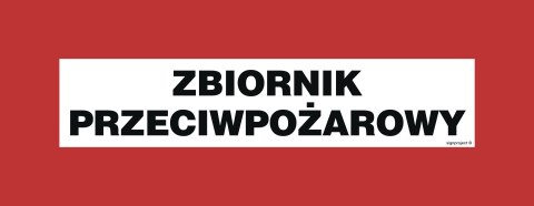 Znak BC121 Zbiornik przeciwpożarowy, 360x140 mm, FN - Folia samoprzylepna