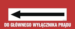 Znak BC130 Do głównego wyłącznika prądu, 360x140 mm, TS - Płyta TD fotoluminescencyjna