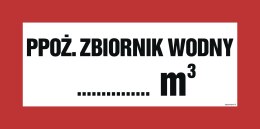 Znak BC140 Przeciwpożarowy zbiornik wodny ...... m3, 1000x500 mm, FN - Folia samoprzylepna