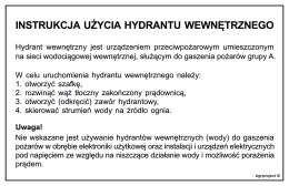 DB029 Instrukcja użycia hydrantu wewnętrznego, 200x130 mm, FN - Folia samoprzylepna