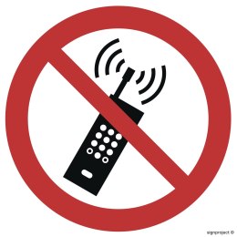 Znak GA013 Zakaz używania telefonów komórkowych, 350x350 mm, FS - Folia samoprzylepna fotoluminescencyjna