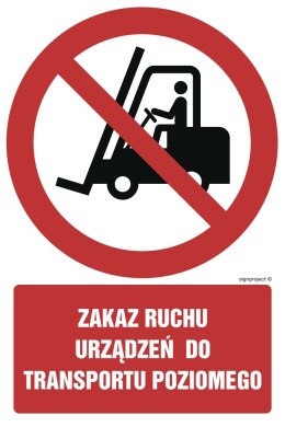 Znak GC005 Zakaz ruchu urządzeń do transportu poziomego, 100x150 mm, TS - Płyta TD fotoluminescencyjna