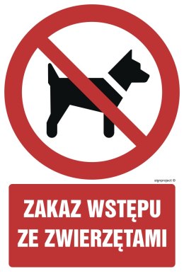 Znak GC007 Zakaz wstępu ze zwierzętami, 200x300 mm, PN - Płyta 1 mm