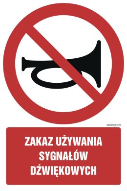 Znak GC021 Zakaz używania sygnałów dźwiękowych, 100x150 mm, FS - Folia samoprzylepna fotoluminescencyjna