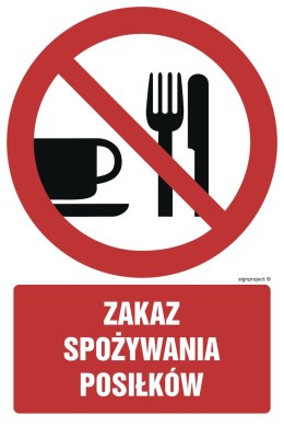 Znak GC024 Zakaz spożywania posiłków - opakowanie 10 sztuk, 50x75 mm, TS - Płyta TD fotoluminescencyjna