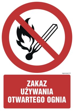 Znak GC037 Zakaz używania otwartego ognia, 100x150 mm, TS - Płyta TD fotoluminescencyjna