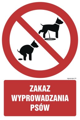 Znak GC071 Zakaz wyprowadzania psów, 200x300 mm, FN - Folia samoprzylepna