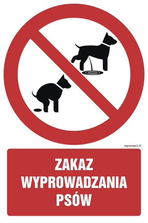 Znak GC071 Zakaz wyprowadzania psów, 250x375 mm, TS - Płyta TD fotoluminescencyjna