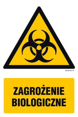 Znak GF037 Zagrożenie biologiczne, 100x150 mm, FN - Folia samoprzylepna