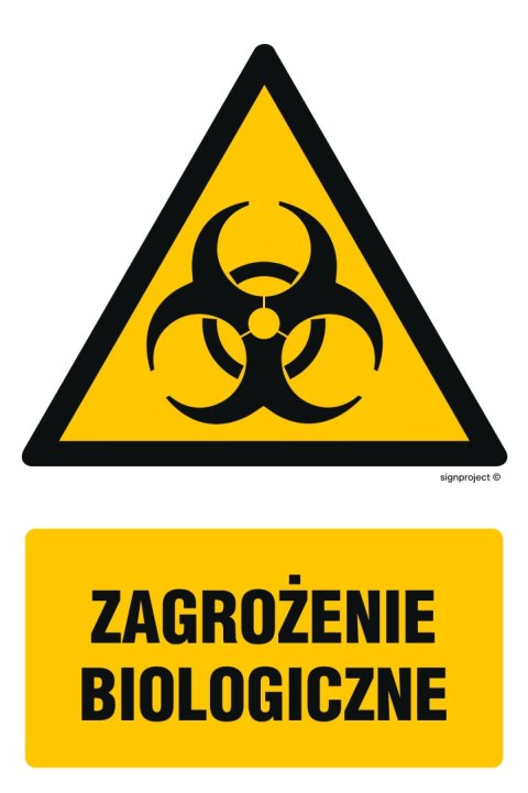 Znak GF037 Zagrożenie biologiczne, 100x150 mm, PS - Płyta 1 mm fotoluminescencyjna