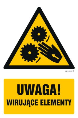 Znak GF038 Uwaga wirujące elementy, 100x150 mm, TS - Płyta TD fotoluminescencyjna