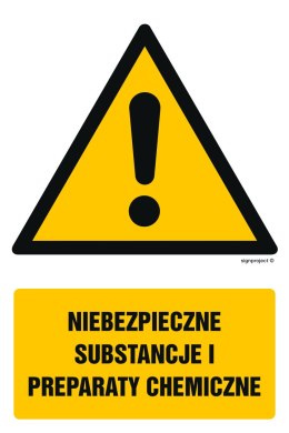 Znak GF041 Niebezpieczne substancje i preparaty chemiczne - opakowanie 10 sztuk, 50x75 mm, PN - Płyta 1 mm