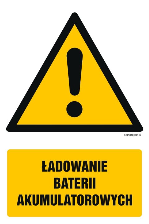 Znak GF044 Ładowanie baterii akumulatorowych, 100x150 mm, TS - Płyta TD fotoluminescencyjna