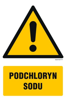 Znak GF054 Podchloryn sodu, 100x150 mm, PS - Płyta 1 mm fotoluminescencyjna