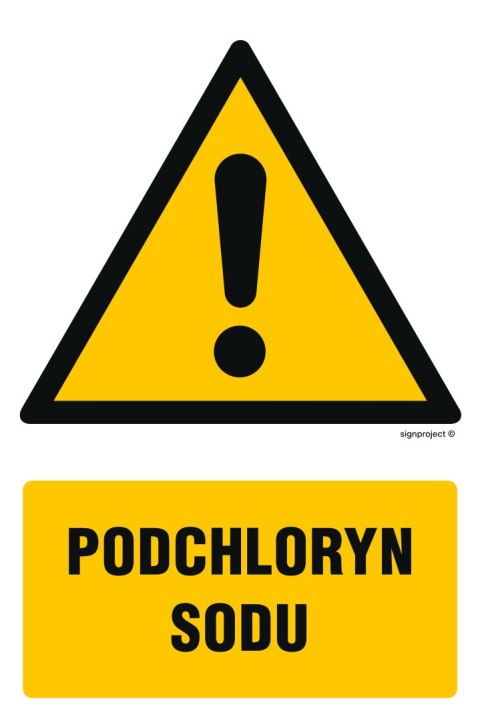 Znak GF054 Podchloryn sodu, 250x375 mm, PS - Płyta 1 mm fotoluminescencyjna