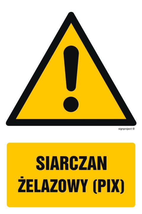 Znak GF055 Siarczan żelazowy (PIX), 500x750 mm, PS - Płyta 1 mm fotoluminescencyjna