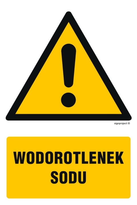 Znak GF063 Wodorotlenek sodu, 150x225 mm, TS - Płyta TD fotoluminescencyjna