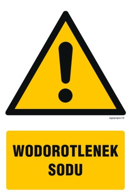 Znak GF063 Wodorotlenek sodu, 250x375 mm, FN - Folia samoprzylepna