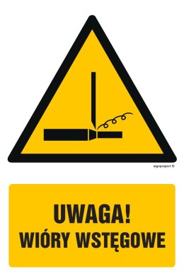 Znak GF067 Uwaga! Wióry wstęgowe, 250x375 mm, FN - Folia samoprzylepna