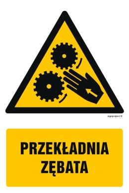 Znak GF069 Przekładnia zębata, 100x150 mm, PS - Płyta 1 mm fotoluminescencyjna