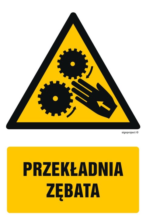 Znak GF069 Przekładnia zębata, 200x300 mm, PS - Płyta 1 mm fotoluminescencyjna