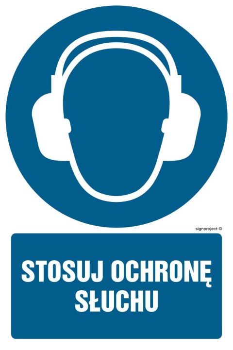 Znak GL005 Stosuj ochronę słuchu, 300x450 mm, TS - Płyta TD fotoluminescencyjna