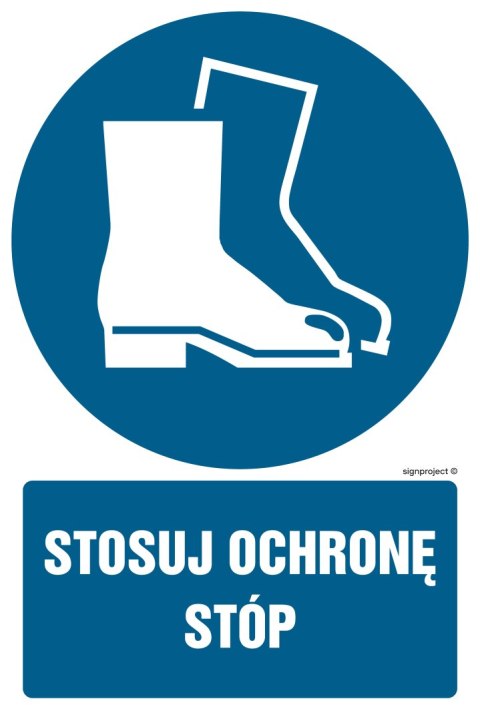 Znak GL007 Stosuj ochronę stóp, 500x750 mm, TS - Płyta TD fotoluminescencyjna