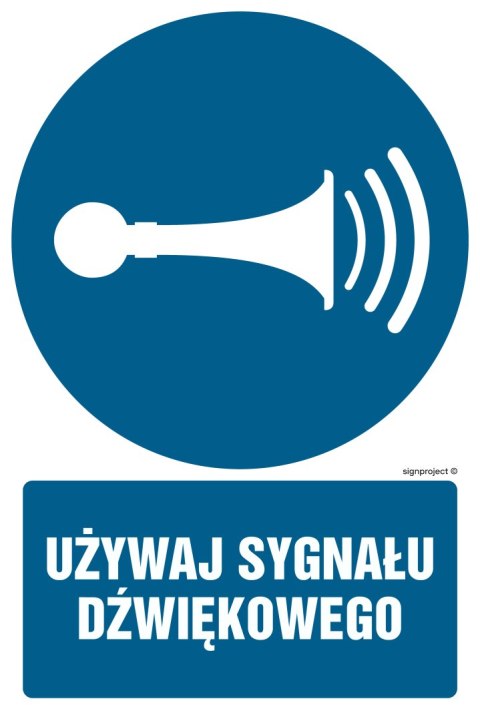 Znak GL010 Używaj sygnału dźwiękowego, 350x525 mm, TS - Płyta TD fotoluminescencyjna