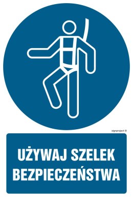 Znak GL011 Używaj szelek bezpieczeństwa, 100x150 mm, TS - Płyta TD fotoluminescencyjna